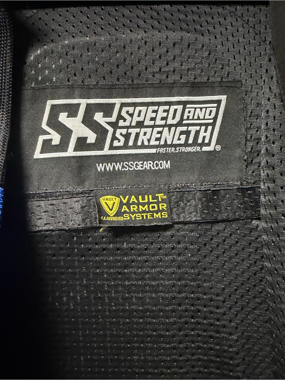 Performance Motorcycle Jacket - Black & Blue Breathable Riding Shell - Picture 2 of 15